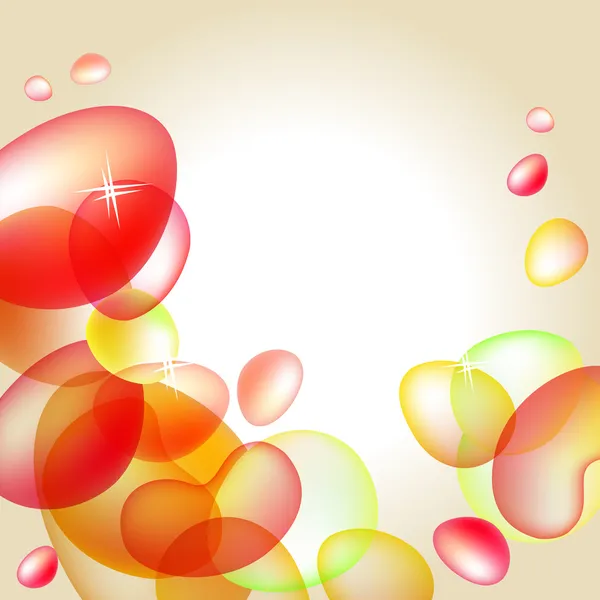 与光泽气泡抽象明亮橙色背景 — 图库矢量图片