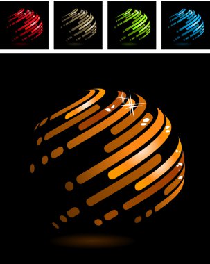 Abstract ball made of stripes clipart