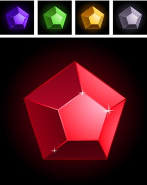 Collection of stylized gems clipart