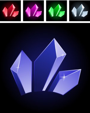 Collection of stylized gems clipart