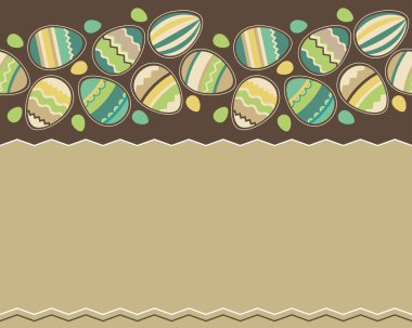 Seamless horizontal easter pattern with eggs clipart