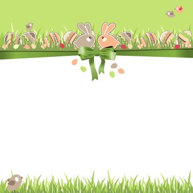 Easter greeting card with eggs clipart