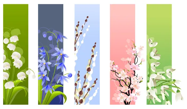 Bahar çiçekleri topluluğu — Stok Vektör
