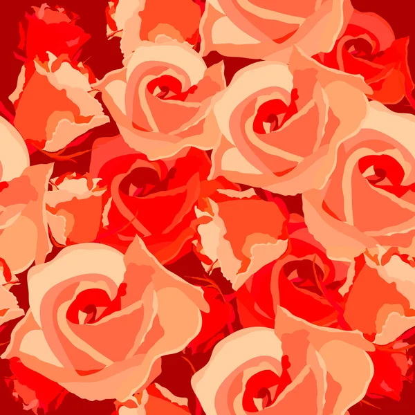 Бесшовный узор с розами — стоковый вектор
