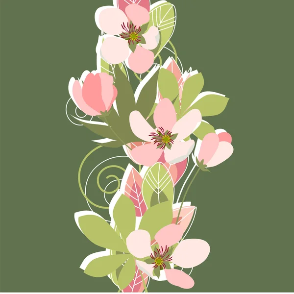 Floral φόντο με στυλιζαρισμένα λουλούδια — Διανυσματικό Αρχείο