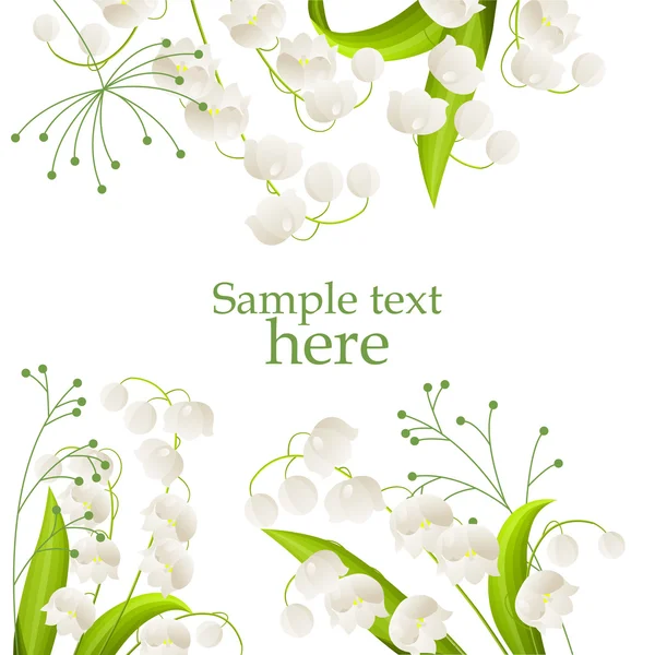 Frame with lilies of the valley — Stock Vector