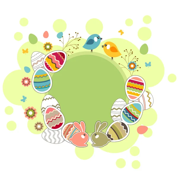 Cartão de saudação Páscoa com ovos — Vetor de Stock