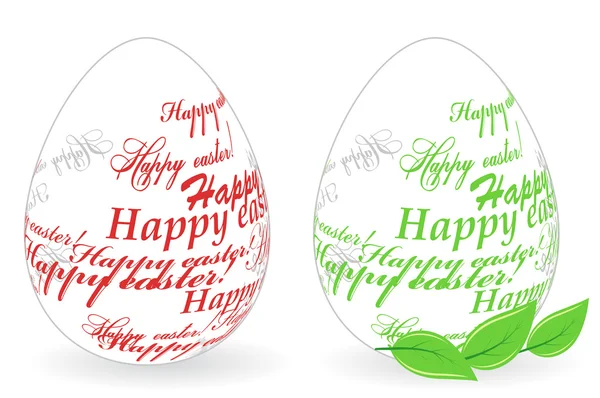 Huevos de Pascua hechos de la frase "Feliz Pascua" — Vector de stock