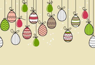 Seamless easter pattern with eggs clipart