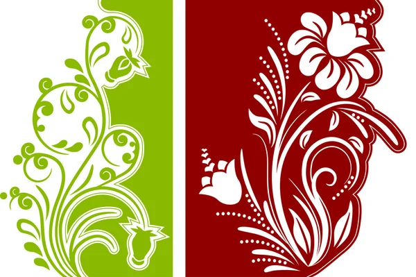 2 つの花のデザイン要素 — ストックベクタ