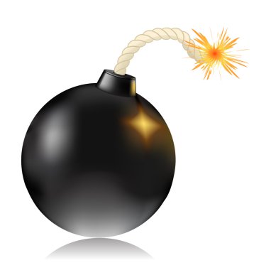 Bomb on white clipart