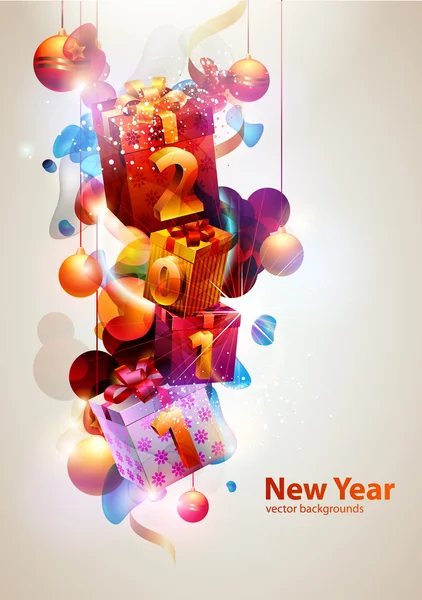 Nový rok plakát. — Stockový vektor