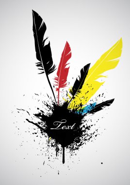 Banner with feathers. clipart