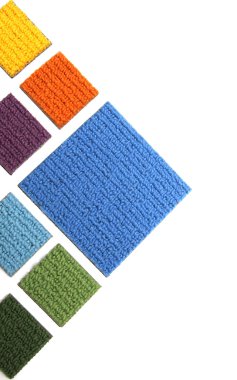 Samples of coverings of a carpet on a white background clipart