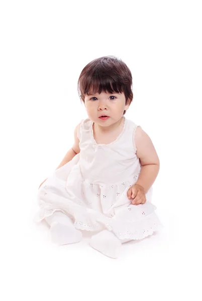 Дитина ізольована на білому — стокове фото