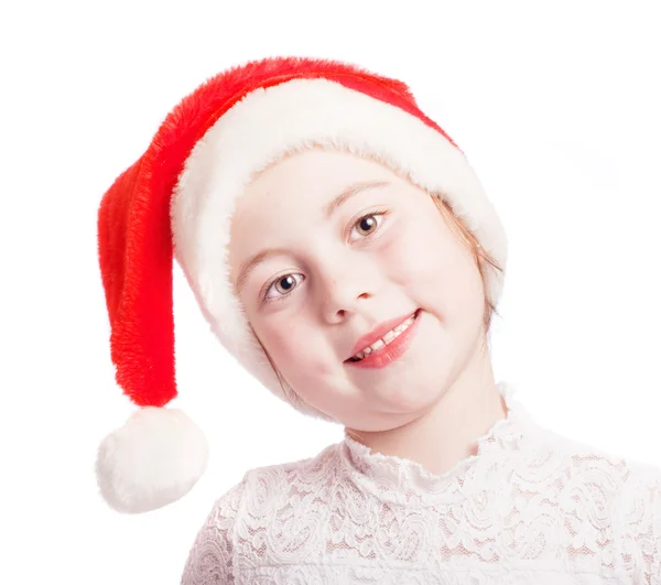 Маленька дівчинка в капелюсі Санта Клауса — стокове фото