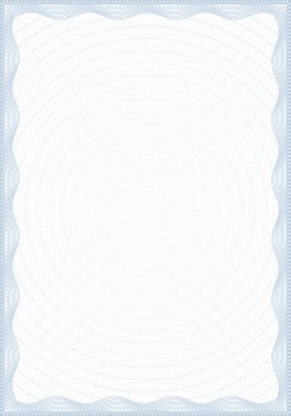 Guilloche style blank form for diploma clipart