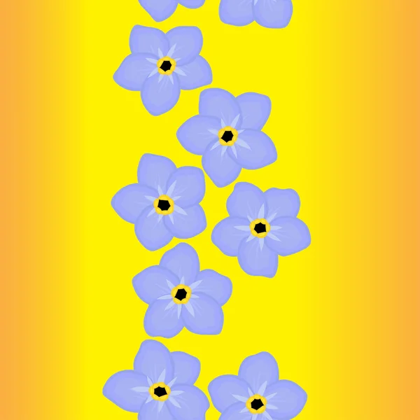 Naadloze patroon met een blauwe bloemen — Stockvector