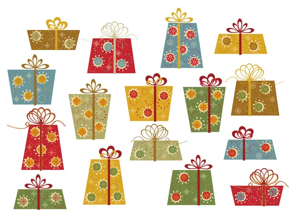 Set of colorful gifts — Stock Vector
