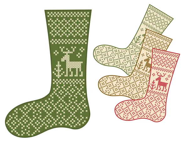Socks with traditional ornament — Stock Vector