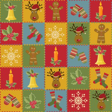 Christmas and New Year seamless pattern clipart