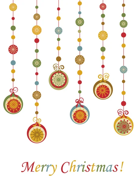 Рождественские открытки с мячами — стоковый вектор