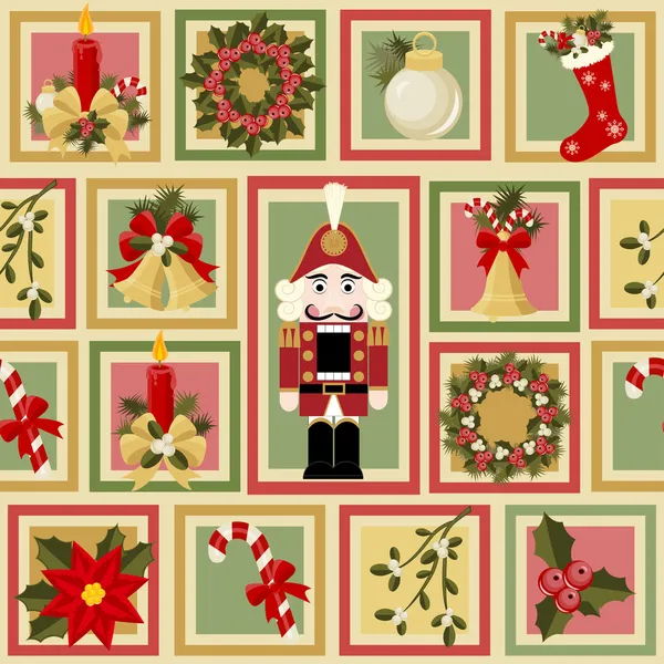 Noël et Nouvel An modèle sans couture — Image vectorielle