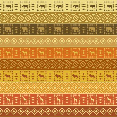 Safari pattern on striped background clipart