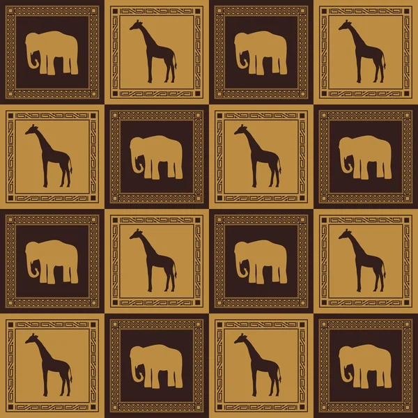 Бесшовный рисунок диких животных — стоковый вектор