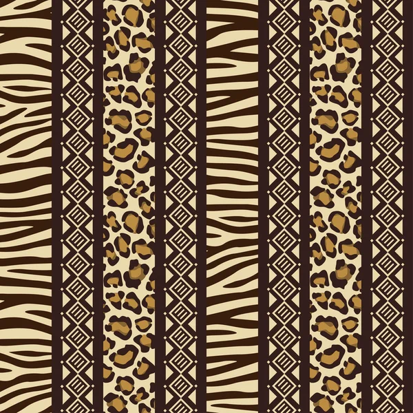 Afrikaanse stijl naadloos met wild huid van een proefdier patronen Rechtenvrije Stockillustraties
