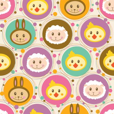 Seamless pattern with cartoon toys clipart