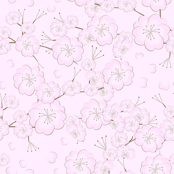 Fond sans couture cerisier japonais — Image vectorielle