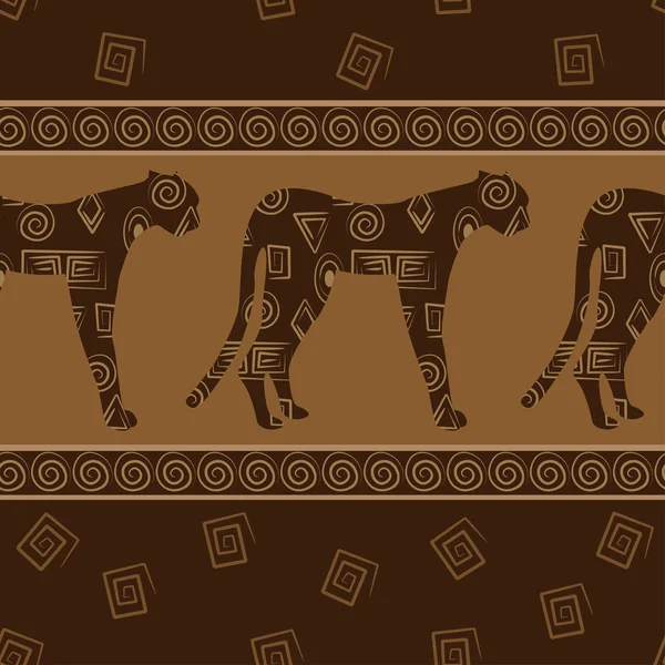 Africký styl bezešvé pozadí s levharty — Stockový vektor