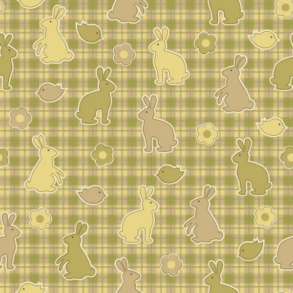 Seamless background with funny rabbits — Stock Vector