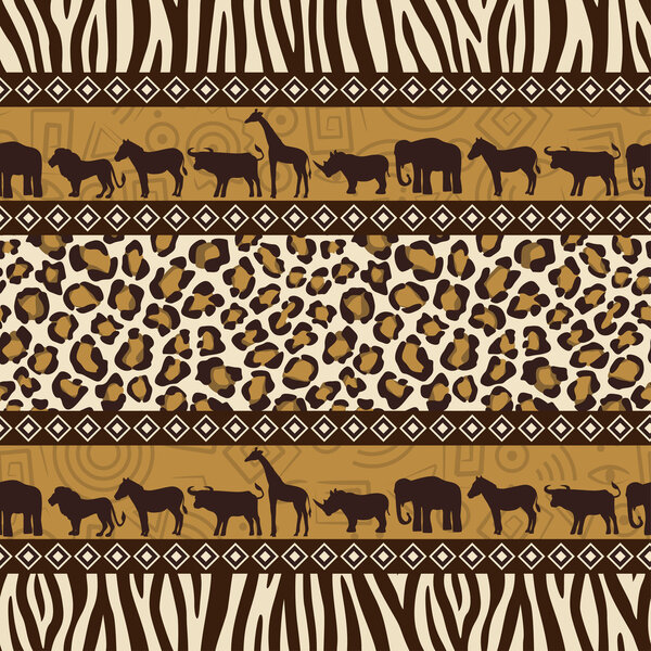 Африканский стиль с дикими животными
