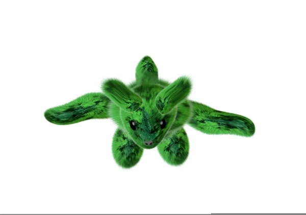 Verde Fluffy 3d a lebre — Fotografia de Stock