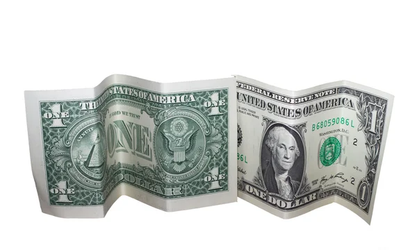 Many Dollars Denomination Closeup White Background — Stock Photo, Image