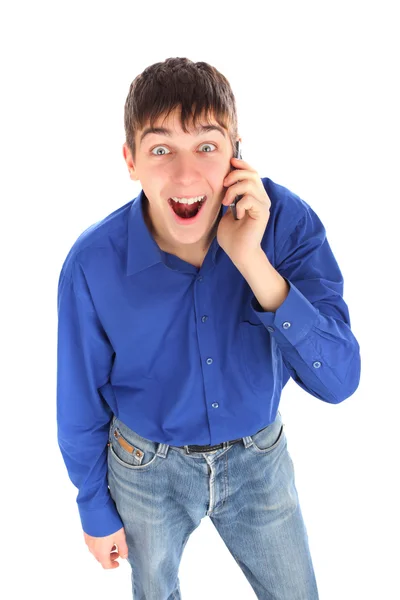 Teenager with mobile phone — Stock Photo, Image