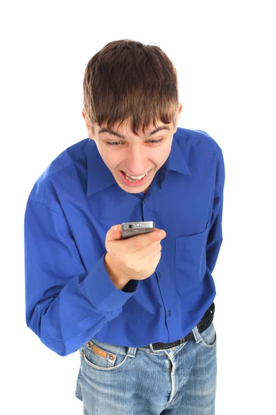 Adolescente com telefone móvel — Fotografia de Stock