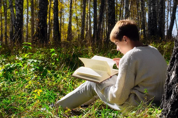 Nastolatek czytający — Zdjęcie stockowe