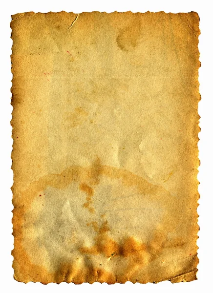 오래 된 얼룩이 진된 종이 — 스톡 사진