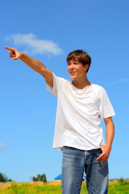 Pointing teenager clipart