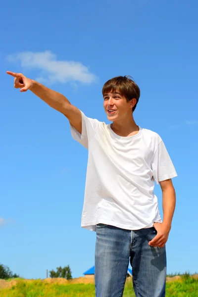 Pointing teenager — Stock Photo, Image