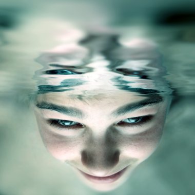 Face under water clipart