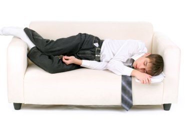 Teenager fast asleep clipart