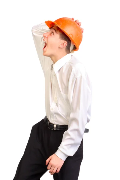 Teenager in hard hat — Stock Photo, Image