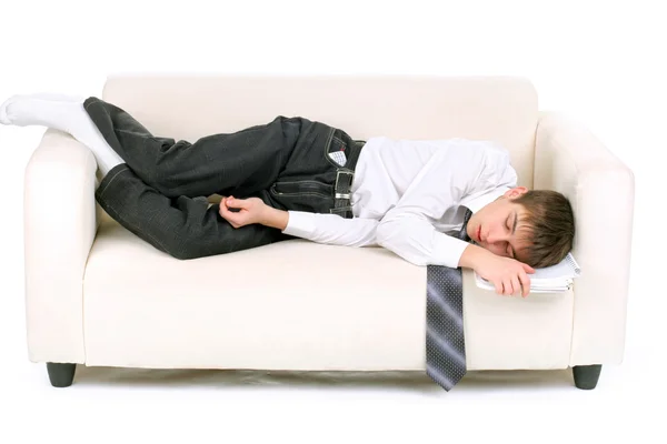 Teenager tvrdě spal — Stock fotografie