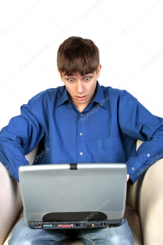 Teenager with notebook