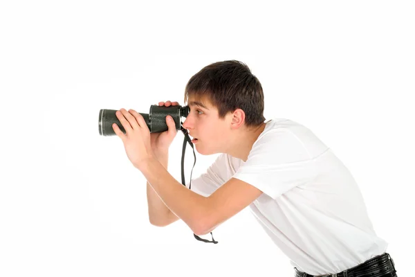 Teenager with monocle — Stock Photo, Image