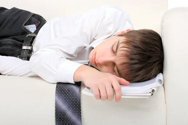 Adolescente dormindo profundamente — Fotografia de Stock